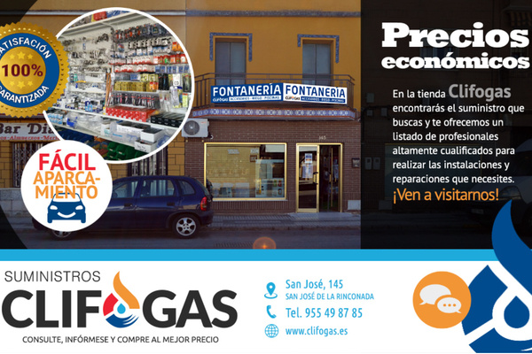 Venta de artículos de fontanería, griferías, climatización, riegos, gas, piscinas...